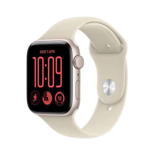 Apple Watch SE (3nd generation) SE 3 GPS 44mm Starlight Aluminium Case with Sand Sport Band - S/M