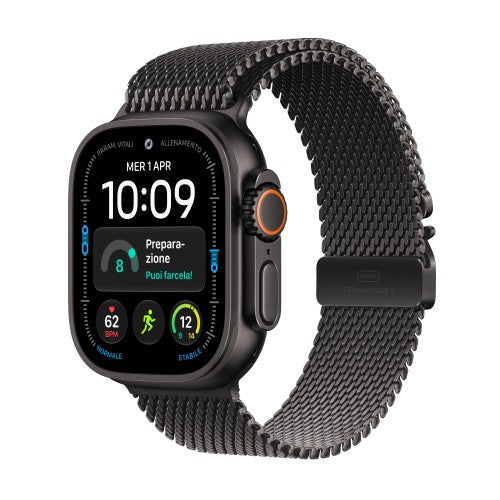 Apple Watch Ultra 4 GPS + Cellular 49mm Black Titanium Case with Black Titanium Milanese Loop - L