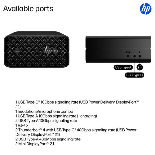 HP Z2 G1a Copilot+ PC AMD Ryzen AI Max+ PRO PRO 395 64 GB LPDDR5x-SDRAM 2 TB SSD Windows 11 Pro Mini PC Workstation AI Workstation, AI PC Black