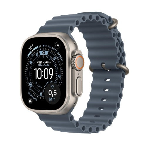 Apple Watch Ultra 3 GPS + Cellular 49mm Natural Titanium Case with Anchor Blue Ocean Band