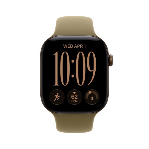 Apple Watch Series 12 GPS 46mm Dark Bronze Aluminium Case with Olive Sport Band - M/L