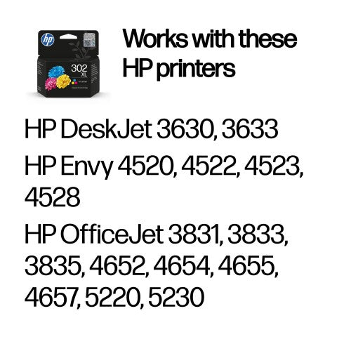 HP F6U67AE/302XL Printhead cartridge color high-capacity, 300 pages ISO/IEC 24711 8ml for HP DeskJet 1110/2130/OfficeJet 5200