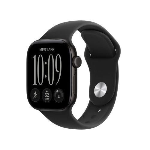 Apple Watch Series 12 GPS + Cellular 42mm Black Aluminium Case with Black Sport Band - S/M