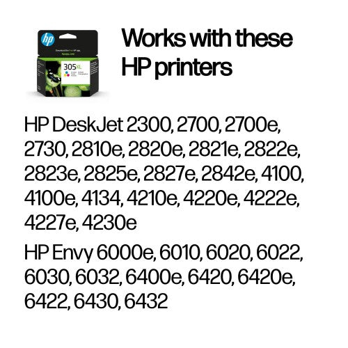 HP 3YM63AE/305XL Printhead cartridge color high-capacity, 200 pages for HP DeskJet 2710/e/Envy 6020/Envy 6020 e