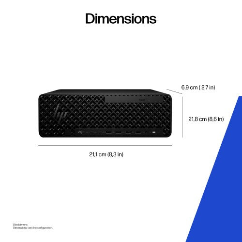 HP Z2 SFF G1i Wolf Pro Security Edition Intel Core Ultra 7 265 32 GB DDR5-SDRAM 1 TB SSD NVIDIA RTX Pro 2000 Blackwell Windows 11 Pro Workstation AI Workstation, AI PC Black