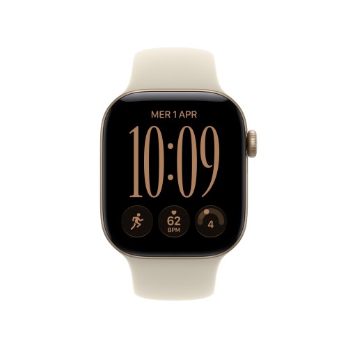 Apple Watch Series 12 GPS 42mm Light Gold Aluminium Case with Sand Sport Band - M/L