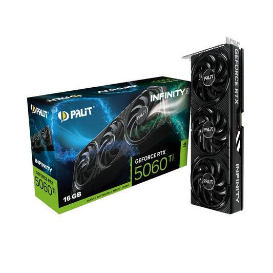 Palit GeForce RTX 5060 Ti Infinity 3, GeForce RTX 5060 Ti, 16 GB, GDDR7, 128 bit, 7680 x 4320 pixels, PCI Express 5.0
