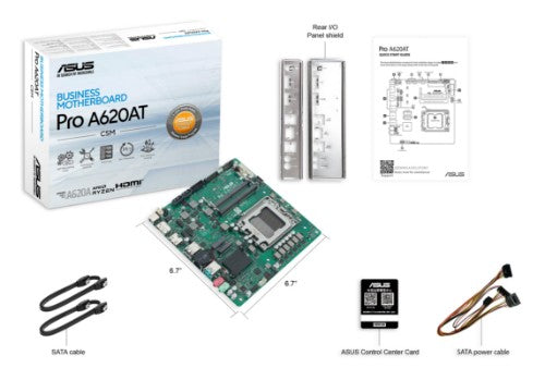 ASUS Pro A620AT-CSM AMD A620A Socket AM5 Thin Mini ITX