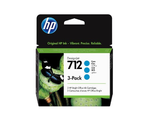 HP 3ED77A/712 Ink cartridge cyan multi pack 29ml Pack=3 for HP DesignJet T 200