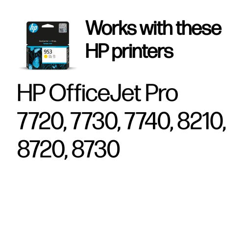 HP F6U14AE/953 Ink cartridge yellow, 630 pages 9ml for HP OfficeJet Pro 7700/8210/8710